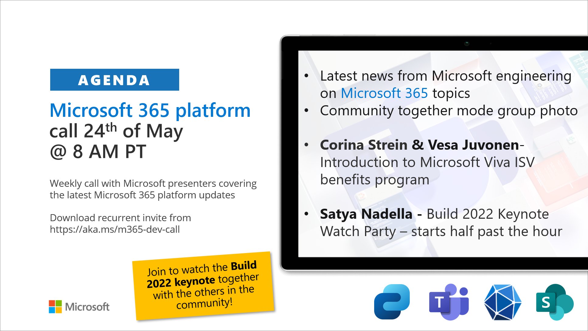 Microsoft 365 Platform Call – May 24th, 2022 – Screenshot Summary