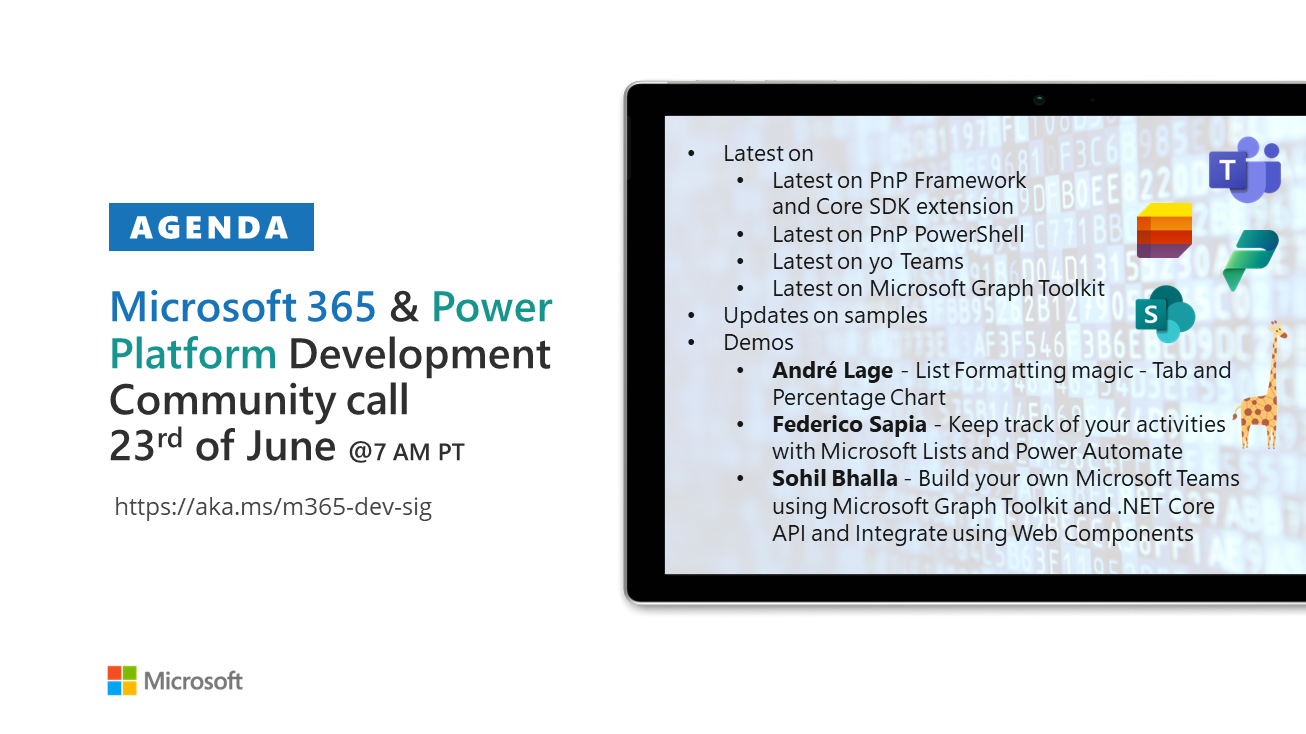 Power Platform & M365 Dev Community Call – June 23rd, 2022 – Screenshot Summary