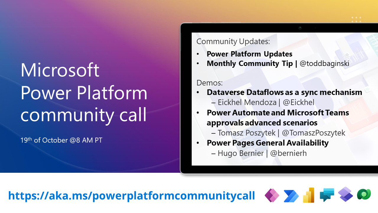 Power Platform Community Call – October 2022 – Screenshot Summary