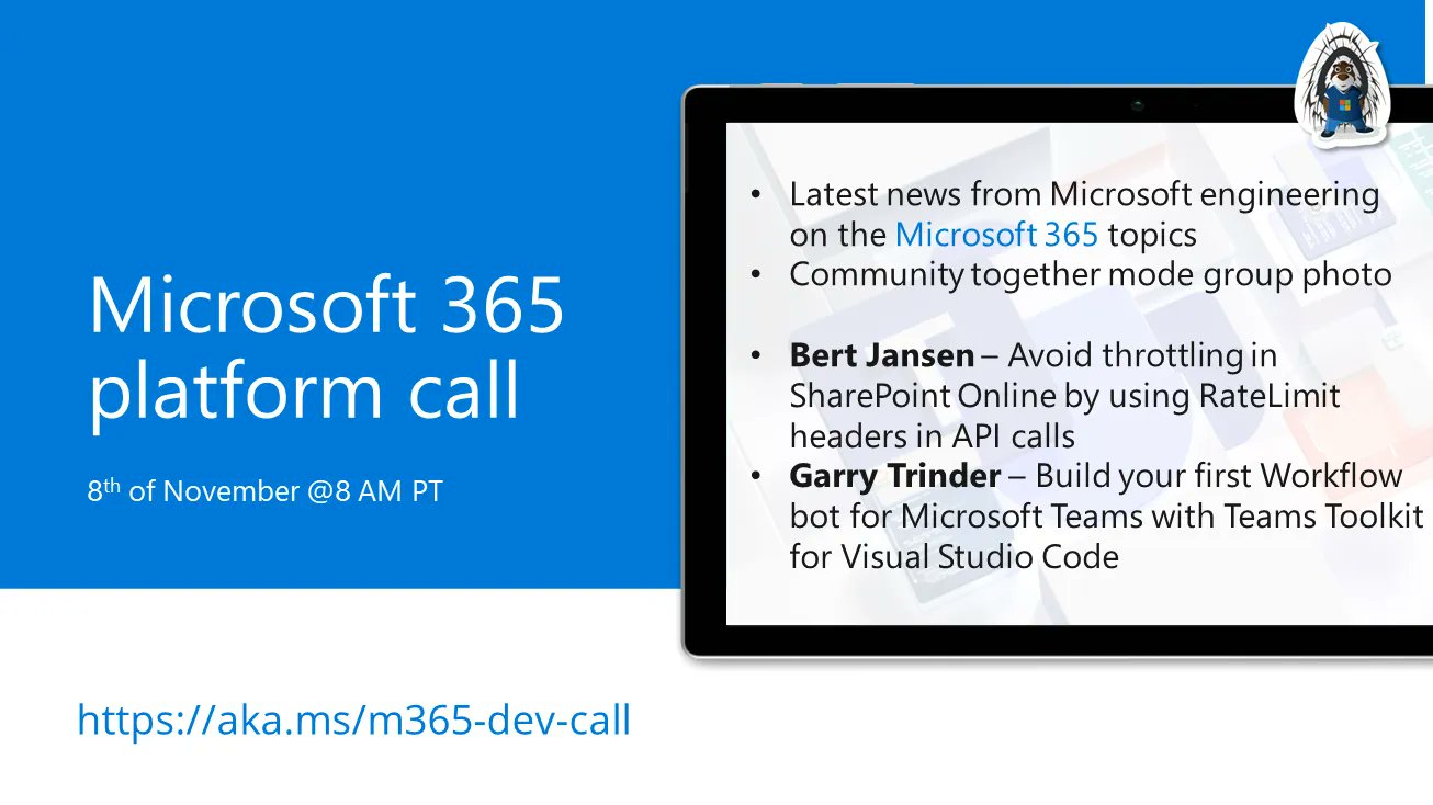 Microsoft 365 Platform Call – November 8th, 2022 – Screenshot Summary