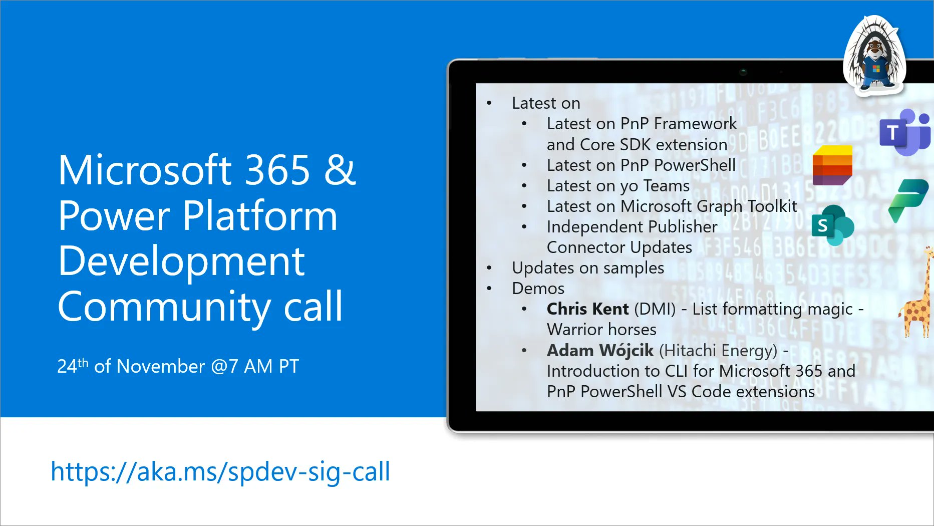 Power Platform & M365 Dev Community Call – November 24th, 2022 – Screenshot Summary