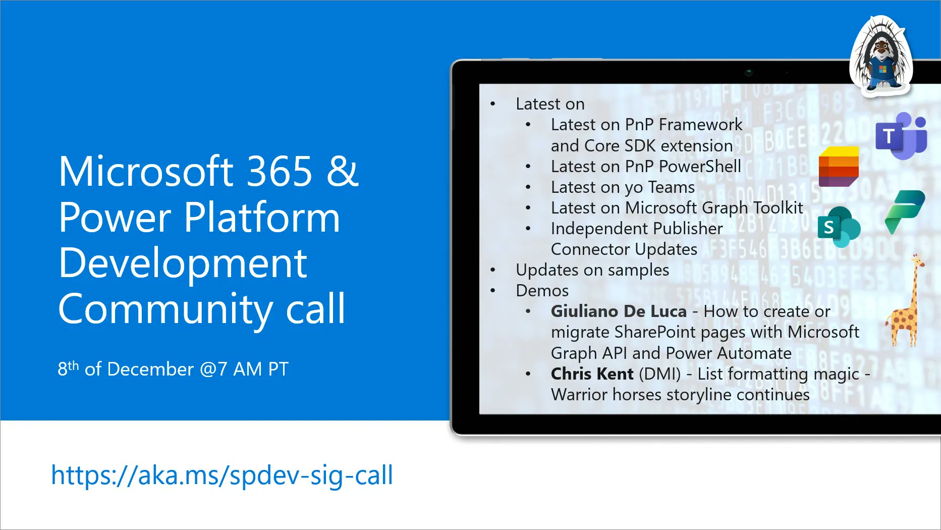 Power Platform & M365 Dev Community Call – December 8th, 2022 – Screenshot Summary