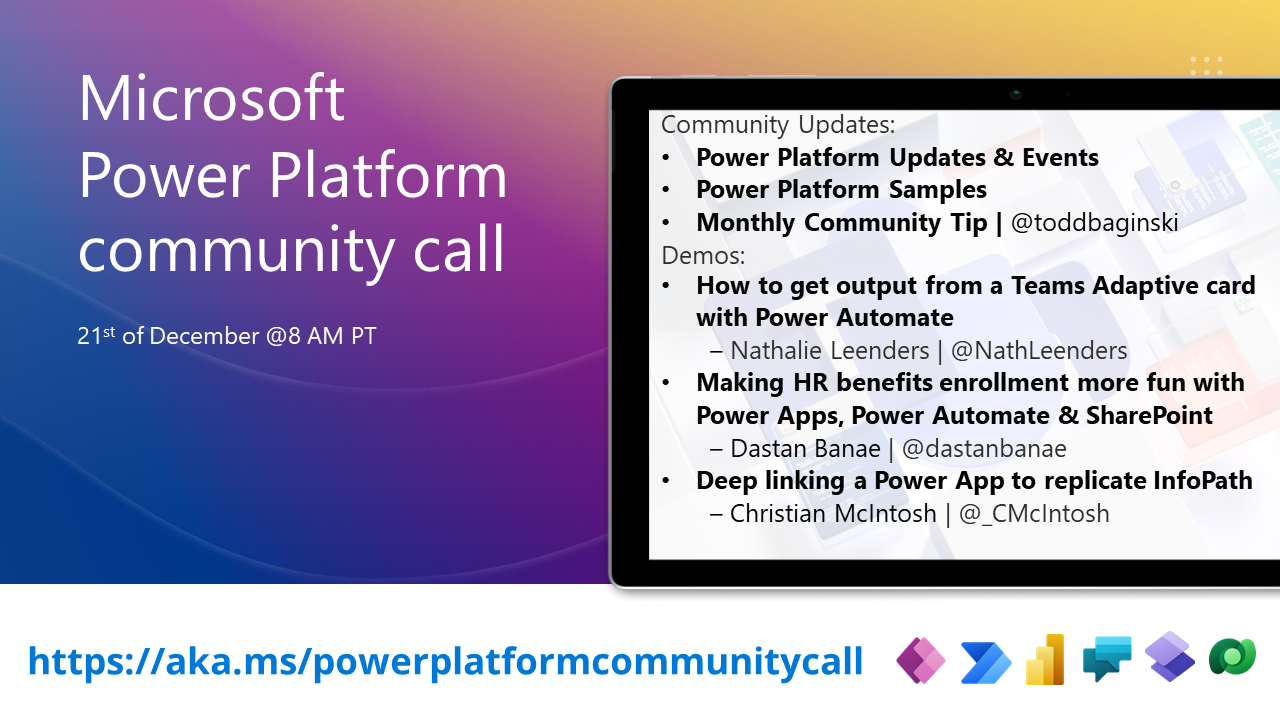 Power Platform Community Call – December 2022 – Screenshot Summary