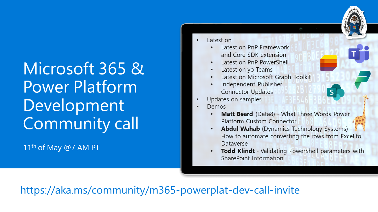 Power Platform & M365 Dev Community Call – May 11th, 2023 – Screenshot Summary