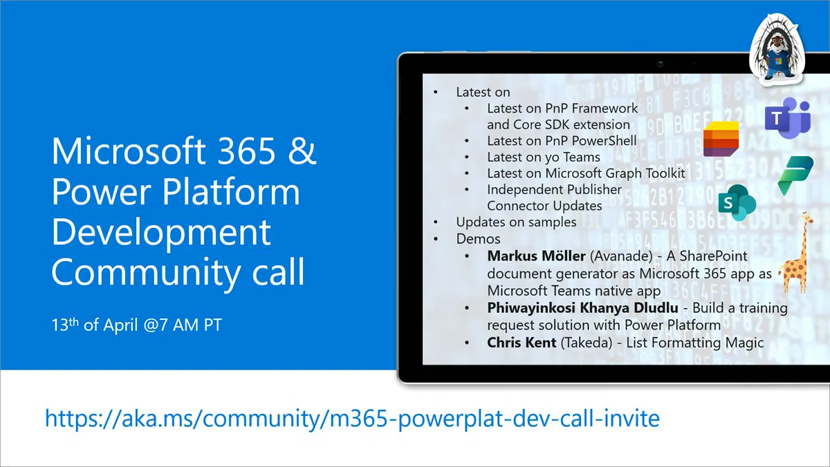 Power Platform & M365 Dev Community Call – April 13th, 2023 – Screenshot Summary