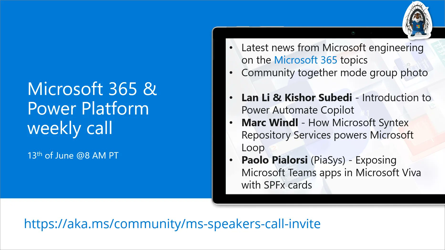 Microsoft 365 & Power Platform Call (Microsoft Speakers) – June 13th, 2023 – Screenshot Summary