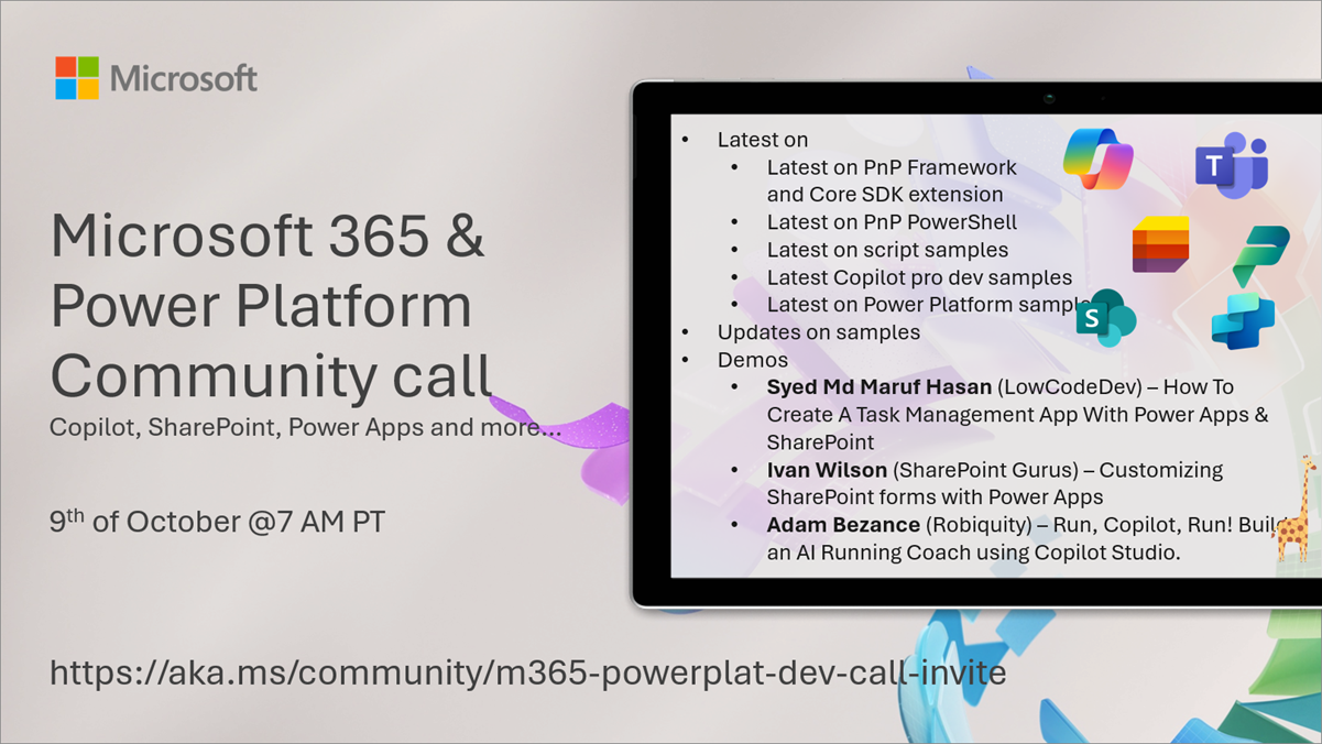 Microsoft 365 & Power Platform Community Call – October 9th, 2025 – Screenshot Summary Microsoft 365 & Power Platform Community Call – October 9th, 2025 – Screenshot Summary
