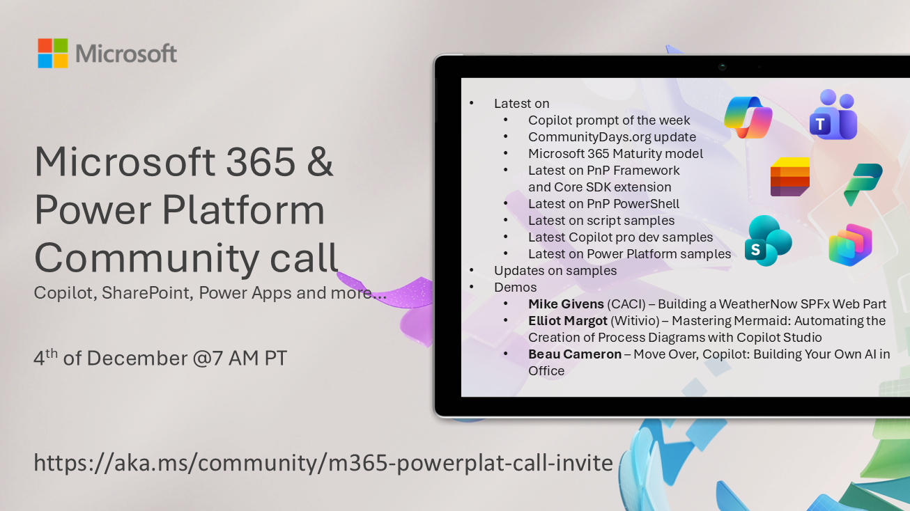 Microsoft 365 & Power Platform Community Call – December 4th, 2025 – Screenshot Summary