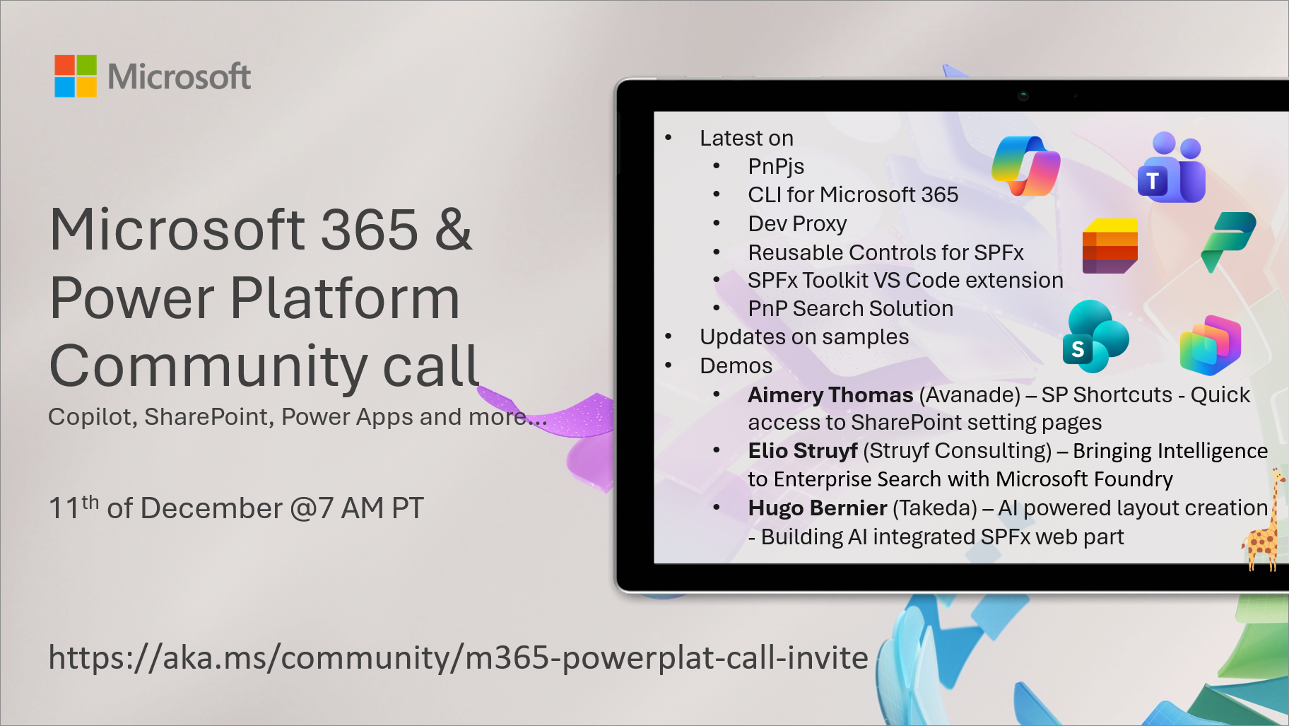 Microsoft 365 & Power Platform Community Call – December 11th, 2025 – Screenshot Summary