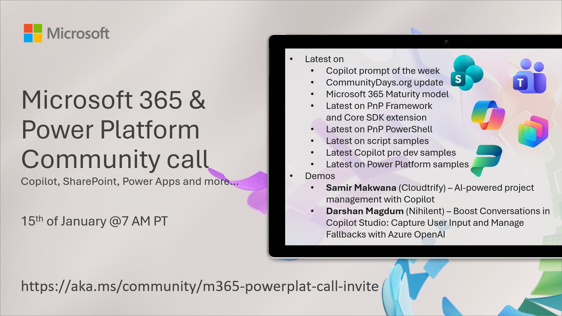 Microsoft 365 & Power Platform Community Call – January 15th, 2026 – Screenshot Summary