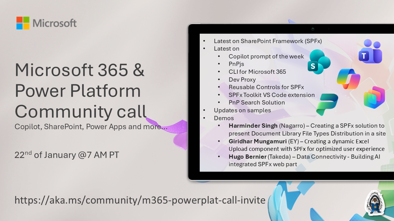 Microsoft 365 & Power Platform Community Call – January 22nd, 2026 – Screenshot Summary