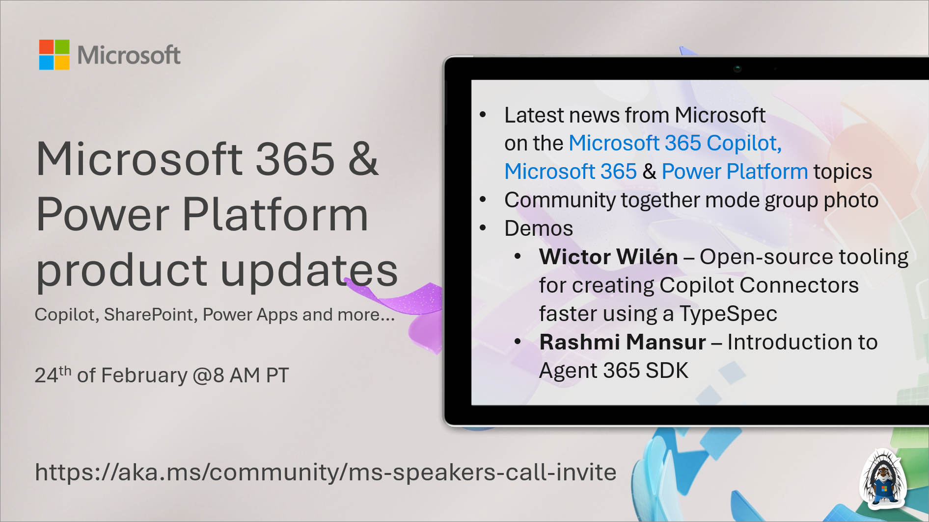 Microsoft 365 & Power Platform Call (Microsoft Speakers) – February 24th, 2026 – Screenshot Summary