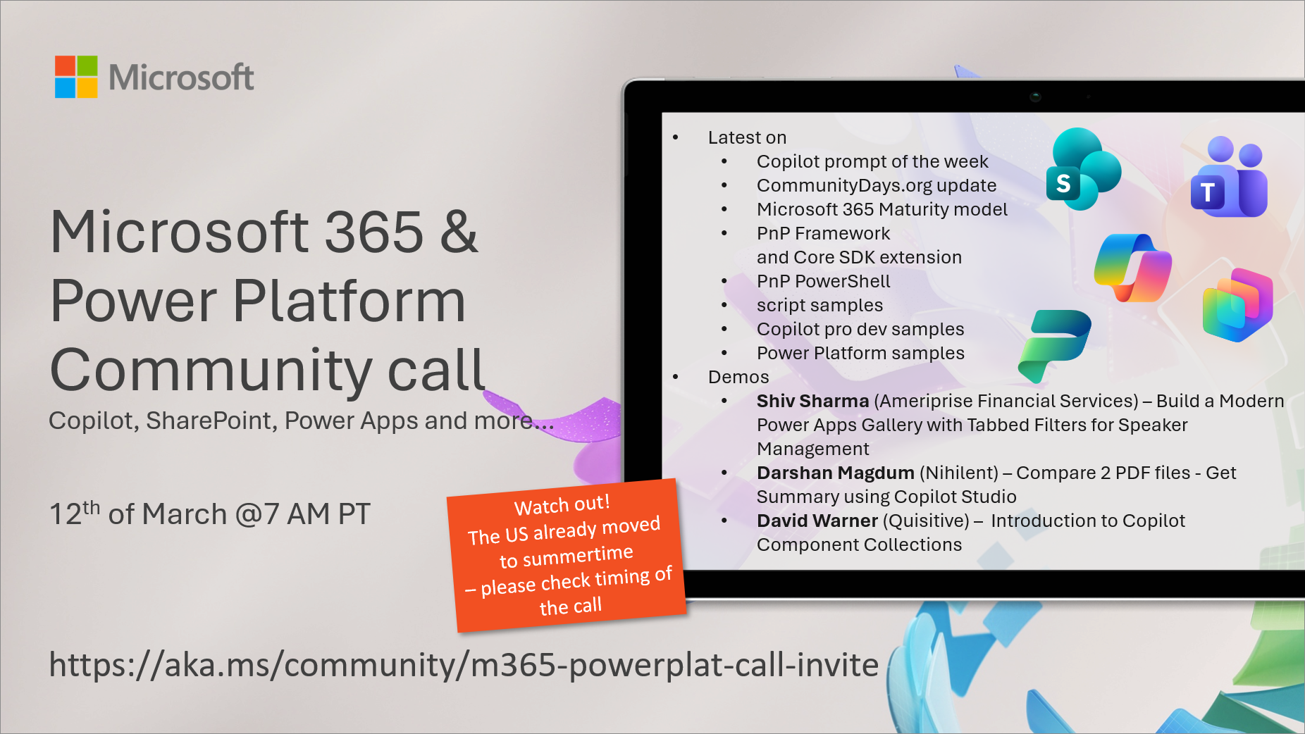Microsoft 365 & Power Platform Community Call – March 12th, 2026 – Screenshot Summary